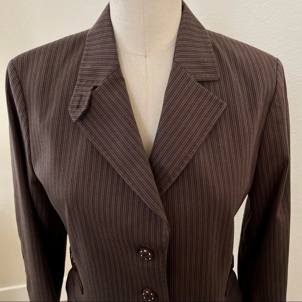 Vintage Faconnable Riding Designer Jacket with Leather Details